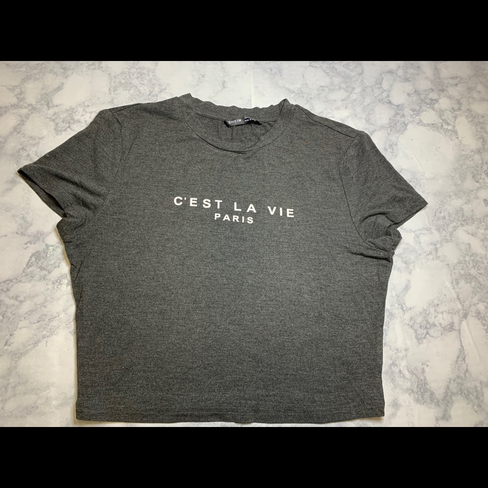 SHEIN “C’est La Vie” crop top